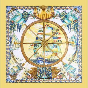 130*130cm Era of ink and wash sailing Women's Scarf 100% silk Scarf #57